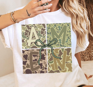 Camo Amen Coquette Shirt